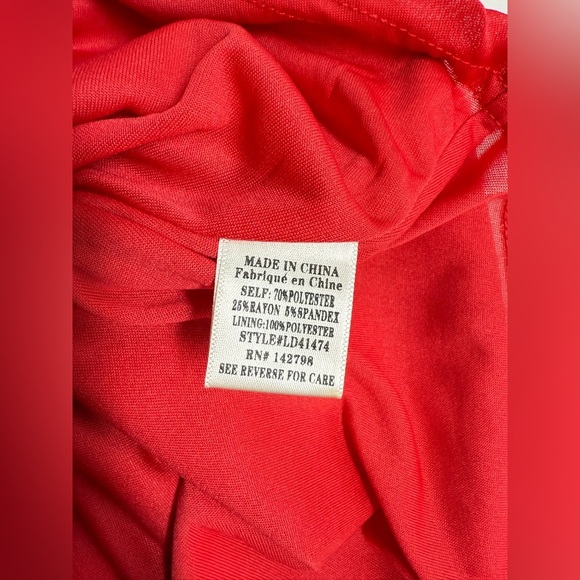 LOVERICHE Red Off-Shoulder Mini shift Dress size S. - Picture 11 of 14